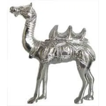 White Metal Camel Statue 